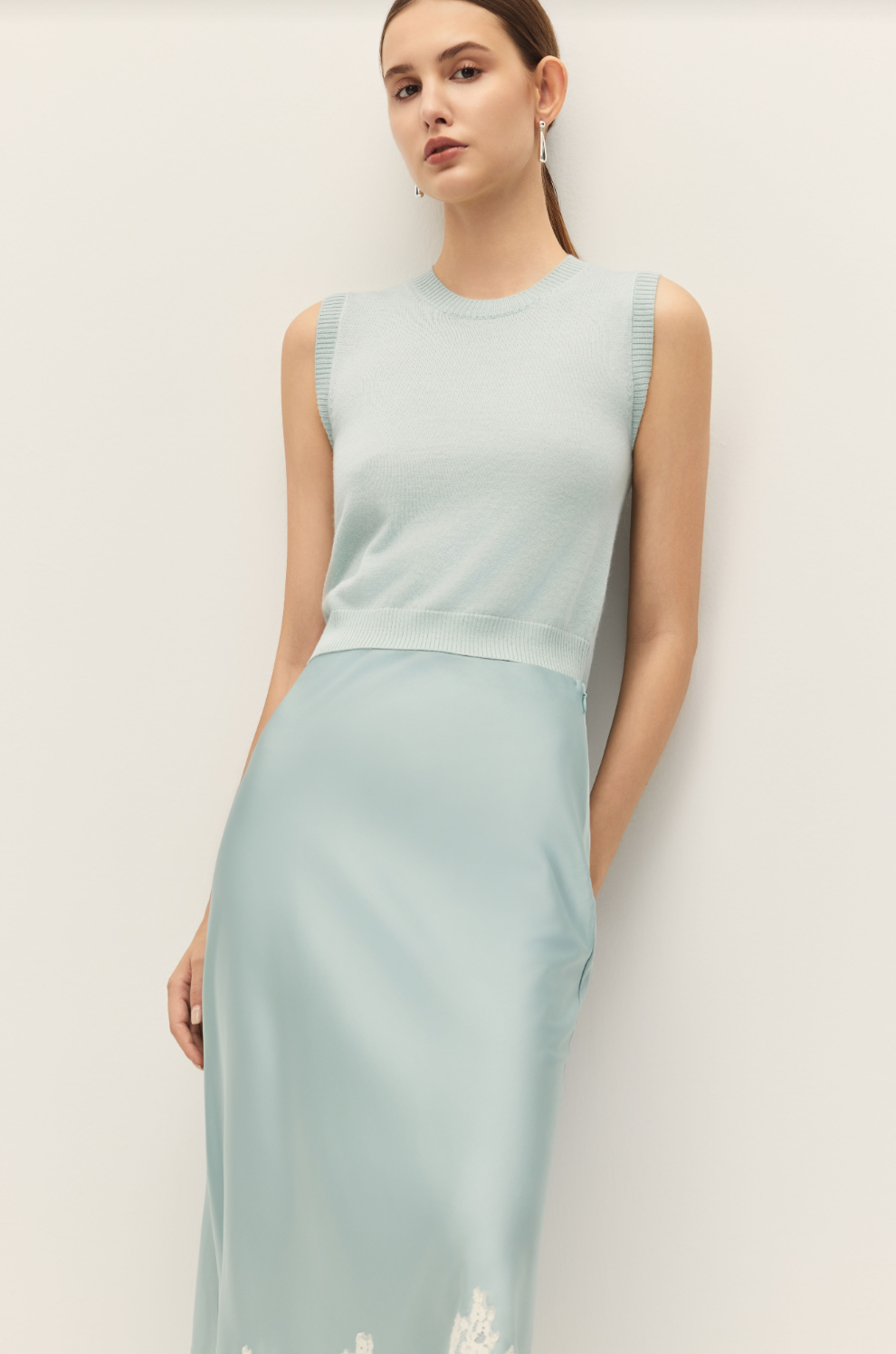 Fiora Blue Knit Tank Top