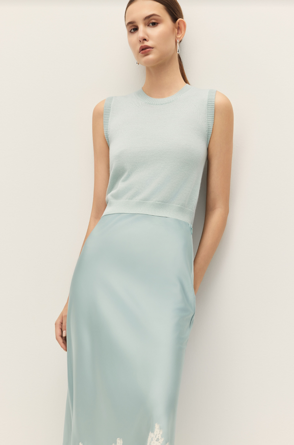 Fiora Blue Knit Tank Top - Glamourous Grace