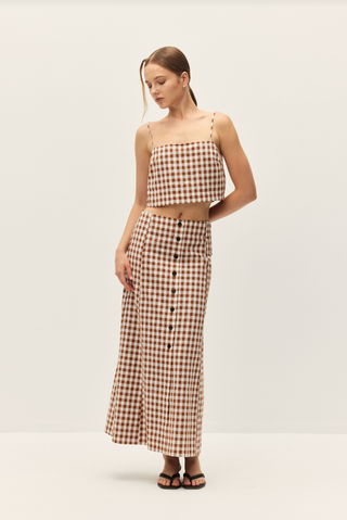 Bianca Gingham Maxi Skirt