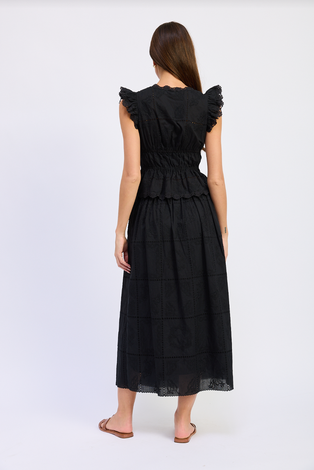 Astrid Black Eyelet Top