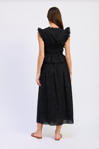 Astrid Black Eyelet Top