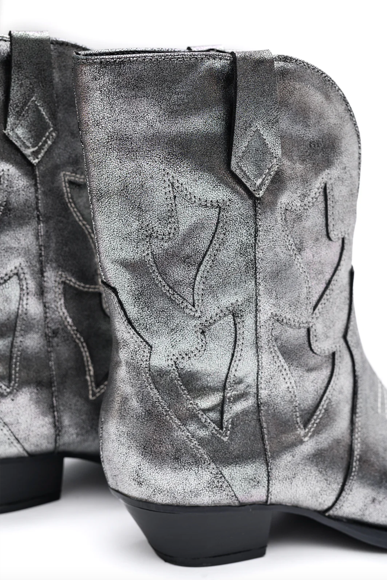 Jersey Metallic Boot in Silver - Glamourous Grace