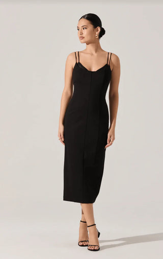 Allura Black Midi Dress - Glamourous Grace
