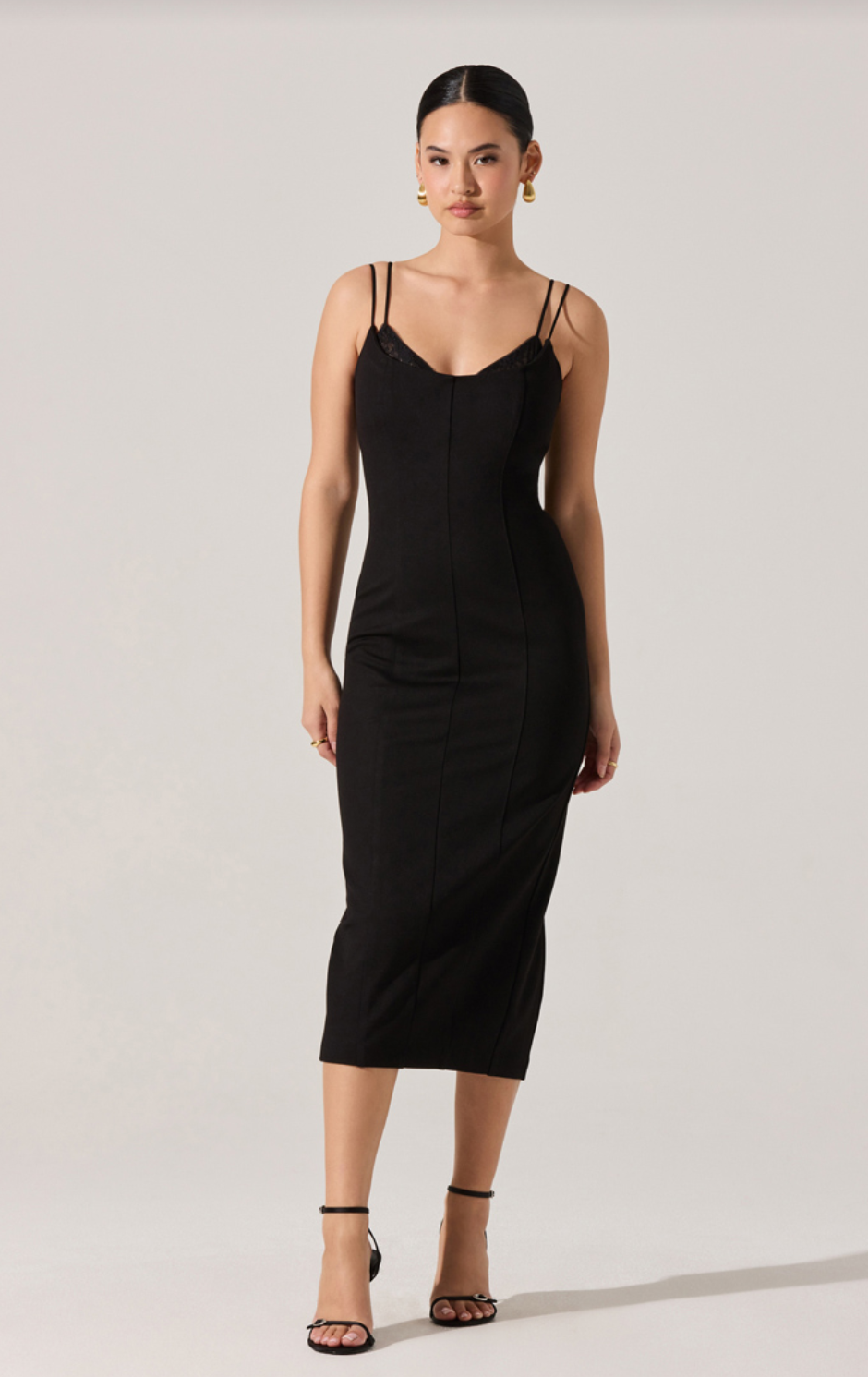 Allura Black Midi Dress - Glamourous Grace