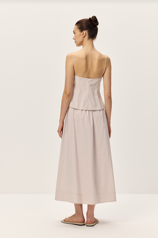 Vionnet Taupe Gingham Top - Glamourous Grace