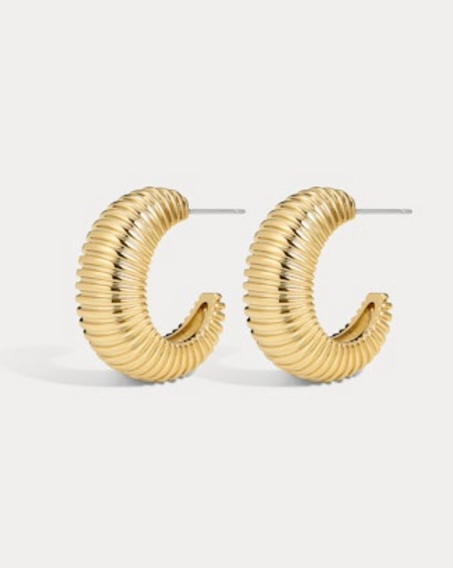 The XL Georgia Ridged Gold Hoops