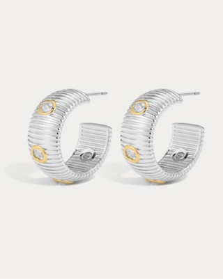 The Pave Georgia Ridged Hoops