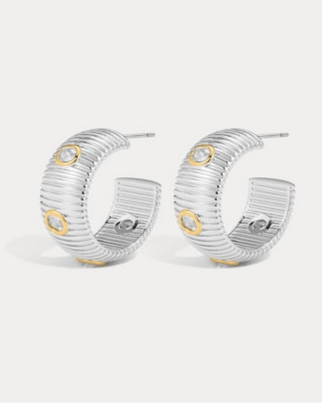 The Pave Georgia Ridged Hoops
