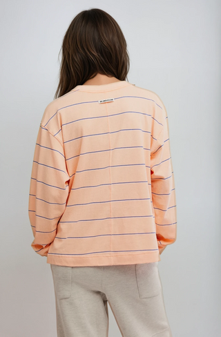 Hustle Striped Layer Top Awning Stripe Peach - Glamourous Grace