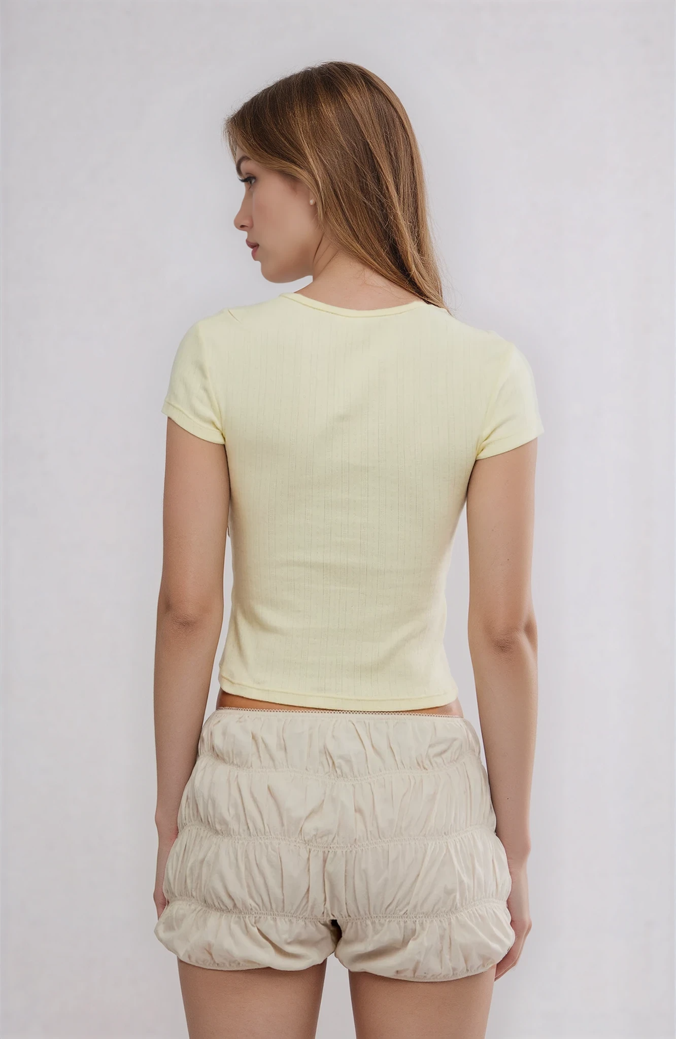 Wait a Minute Baby Tee Banana Cream