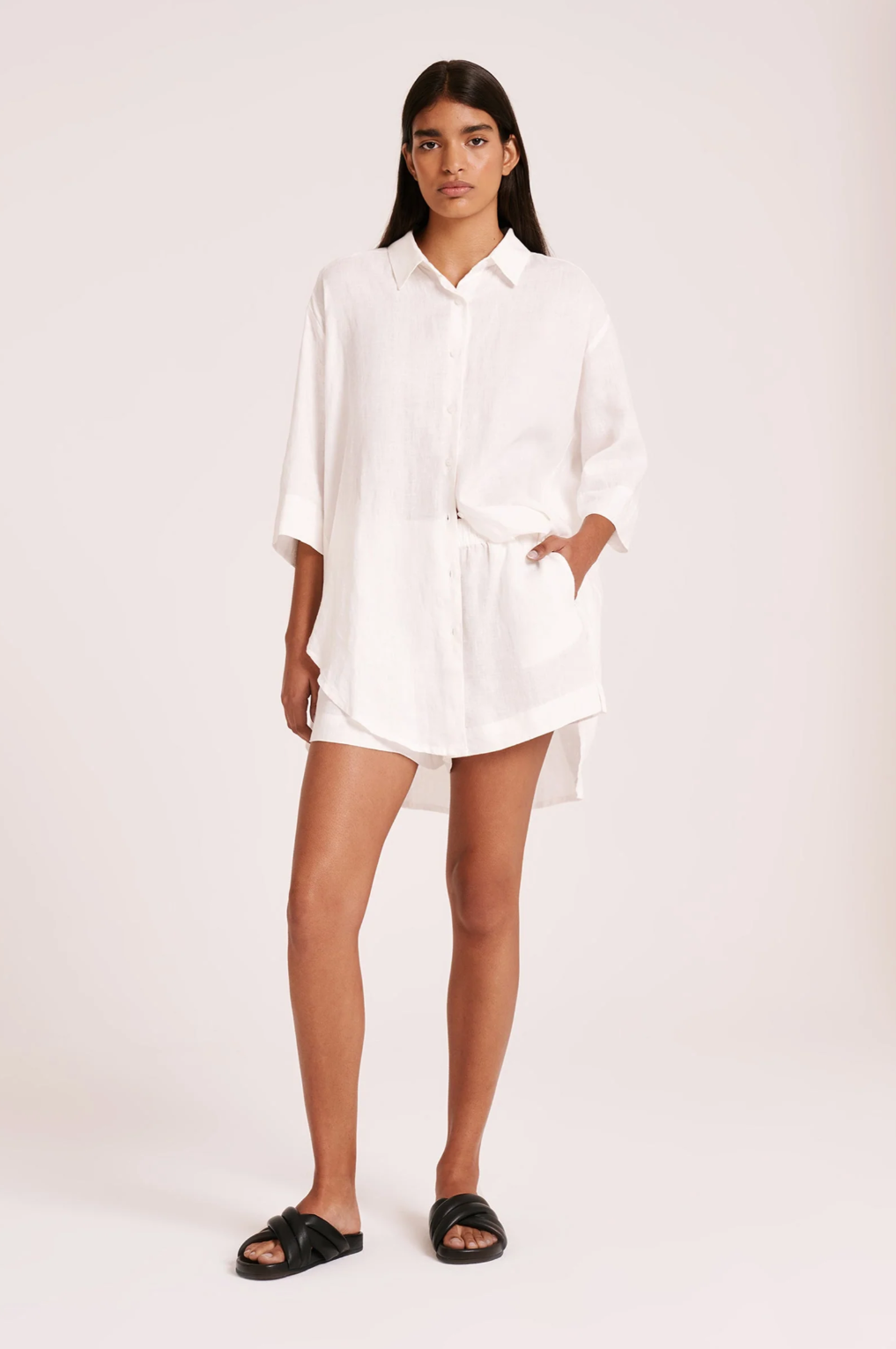 Lounge Linen Short White