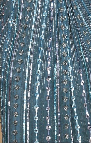 Beaded Midi Dress with Flutter Sleeves - Glamourous Grace