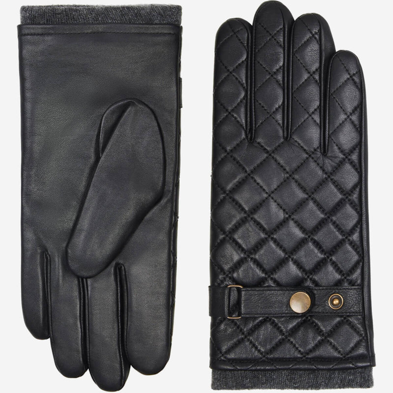Sebastian (black) – Sheepskin leather gloves with snap closure & touchscreen feature - Glamourous Grace