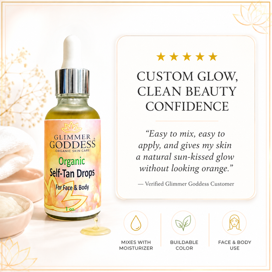 Organic Self Tan Drops – Fast Glow - Glamourous Grace