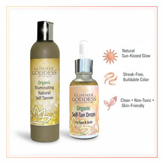 Organic Self Tanner & Self Tan Drops Bundle – Natural Sunless Tanning Kit