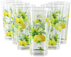 Fresh Lemons, Acrylic Drinkware, 19oz Ice Tea Glass, Set of 6