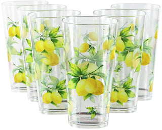 Fresh Lemons, Acrylic Drinkware, 19oz Ice Tea Glass, Set of 6
