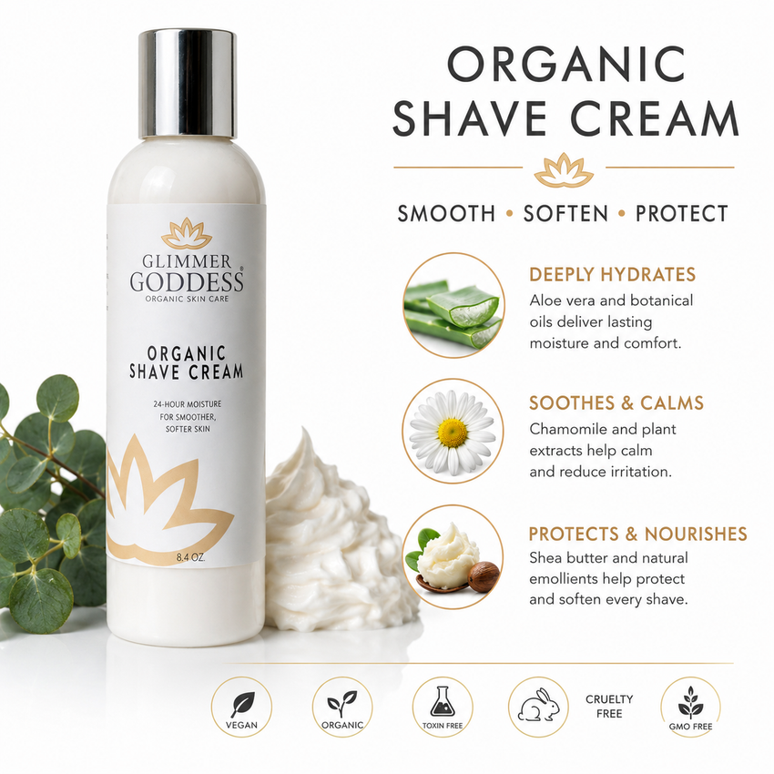 Organic Shave Cream for Sensitive Skin – Hydrating Formula - Glamourous Grace