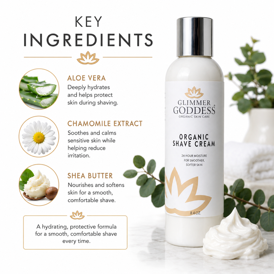 Organic Shave Cream for Sensitive Skin – Hydrating Formula - Glamourous Grace