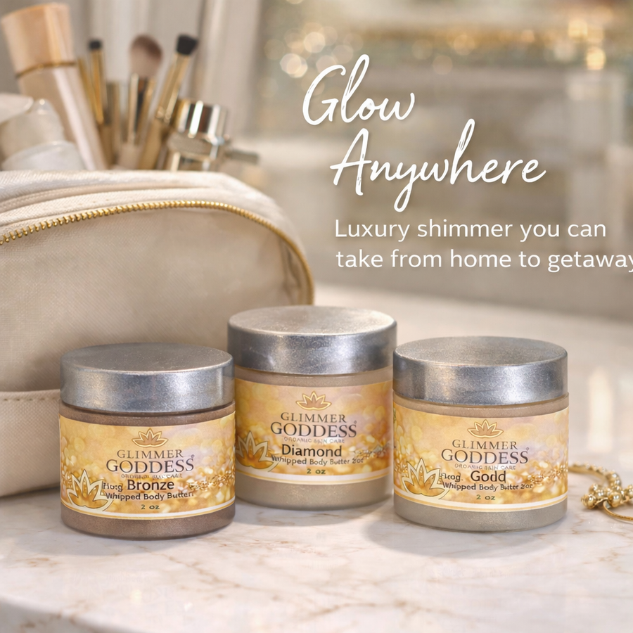 Organic Shimmering Body Butter Trio – 3 x 2 oz Travel Set - Glamourous Grace