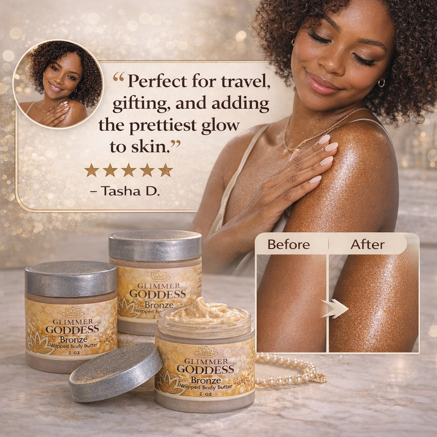 Organic Shimmering Body Butter Trio – 3 x 2 oz Travel Set - Glamourous Grace
