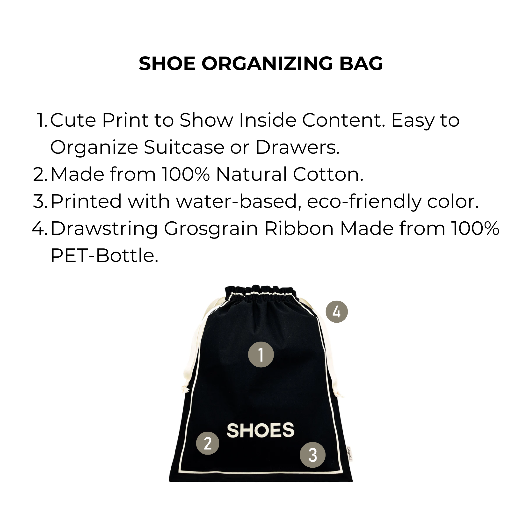 Couture Shoe Travel Bag – Black - Glamourous Grace