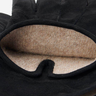 Silvia (black) - Italian suede leather gloves with luxurious cashmere lining - Glamourous Grace