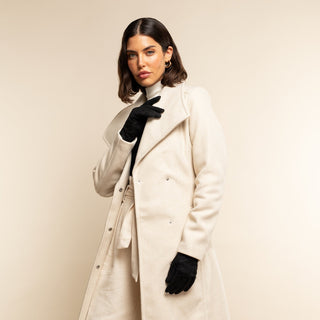 Silvia (black) - Italian suede leather gloves with luxurious cashmere lining - Glamourous Grace