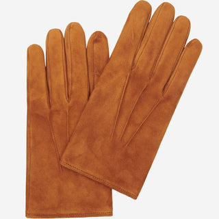 Silvia (cognac) - Italian suede leather gloves with luxurious cashmere lining - Glamourous Grace