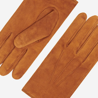 Silvia (cognac) - Italian suede leather gloves with luxurious cashmere lining - Glamourous Grace