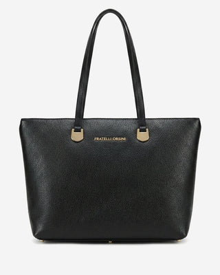 Simona (black) - Italian calf leather women's shoulder bag - Glamourous Grace