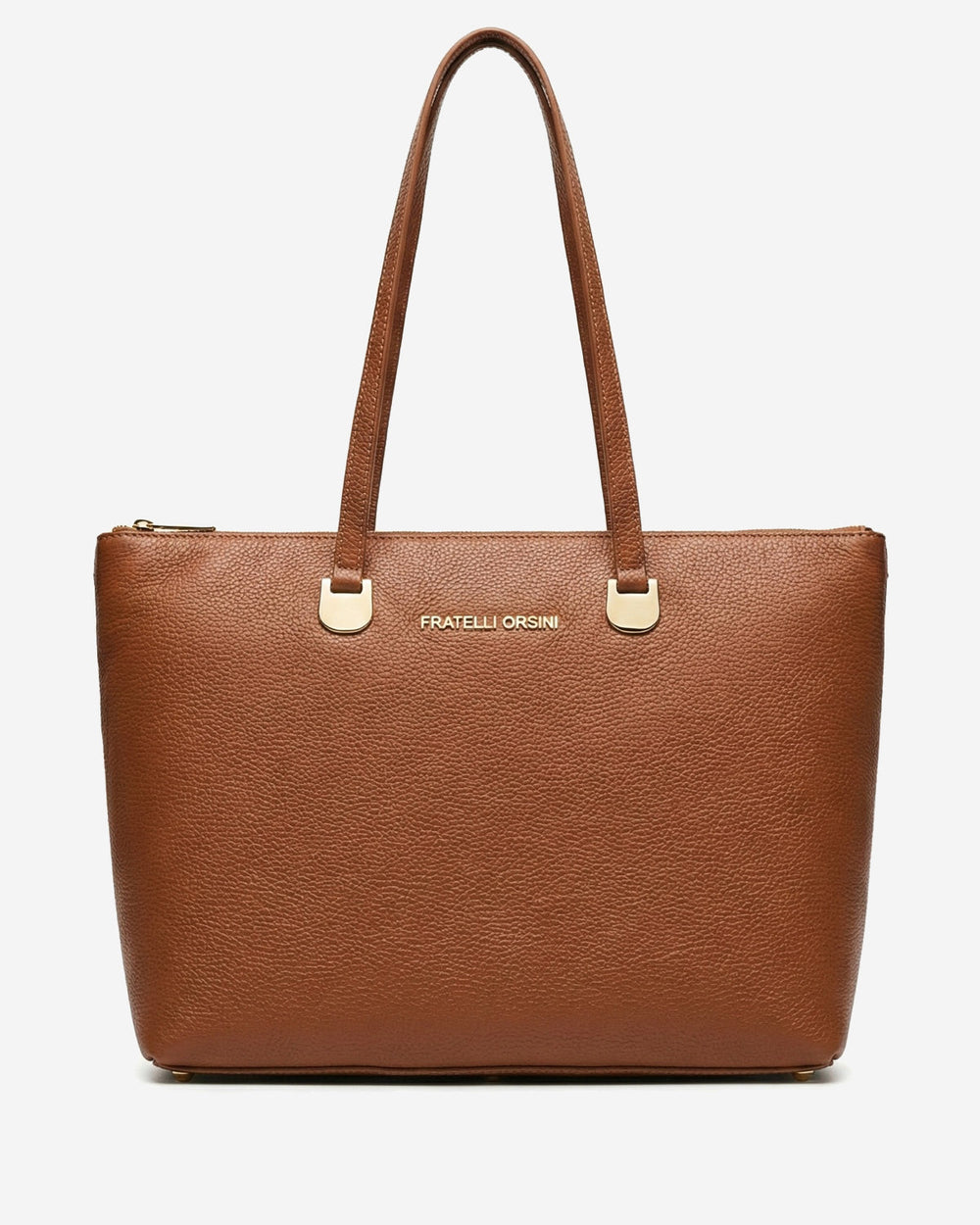 Simona (cognac) - Italian calf leather women's shoulder bag - Glamourous Grace