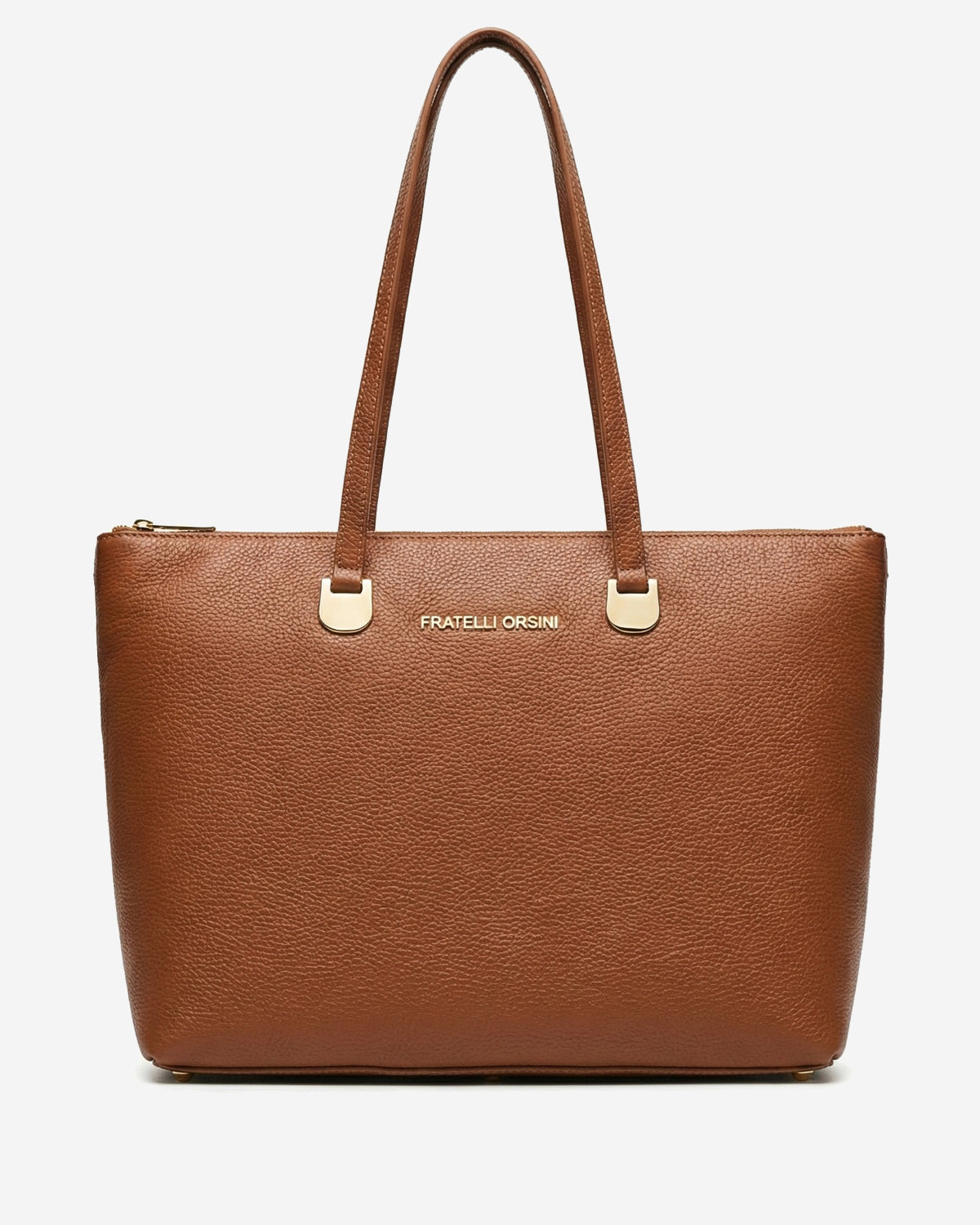 Simona (cognac) - Italian calf leather women's shoulder bag - Glamourous Grace