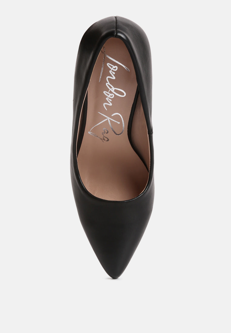 Zhuri Faux Leather Solid Block Heel Pumps - Glamourous Grace
