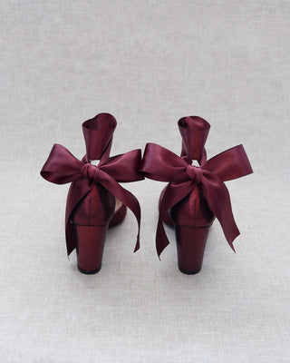 Rock Glitter Block Heel with Wrapped Satin Tie