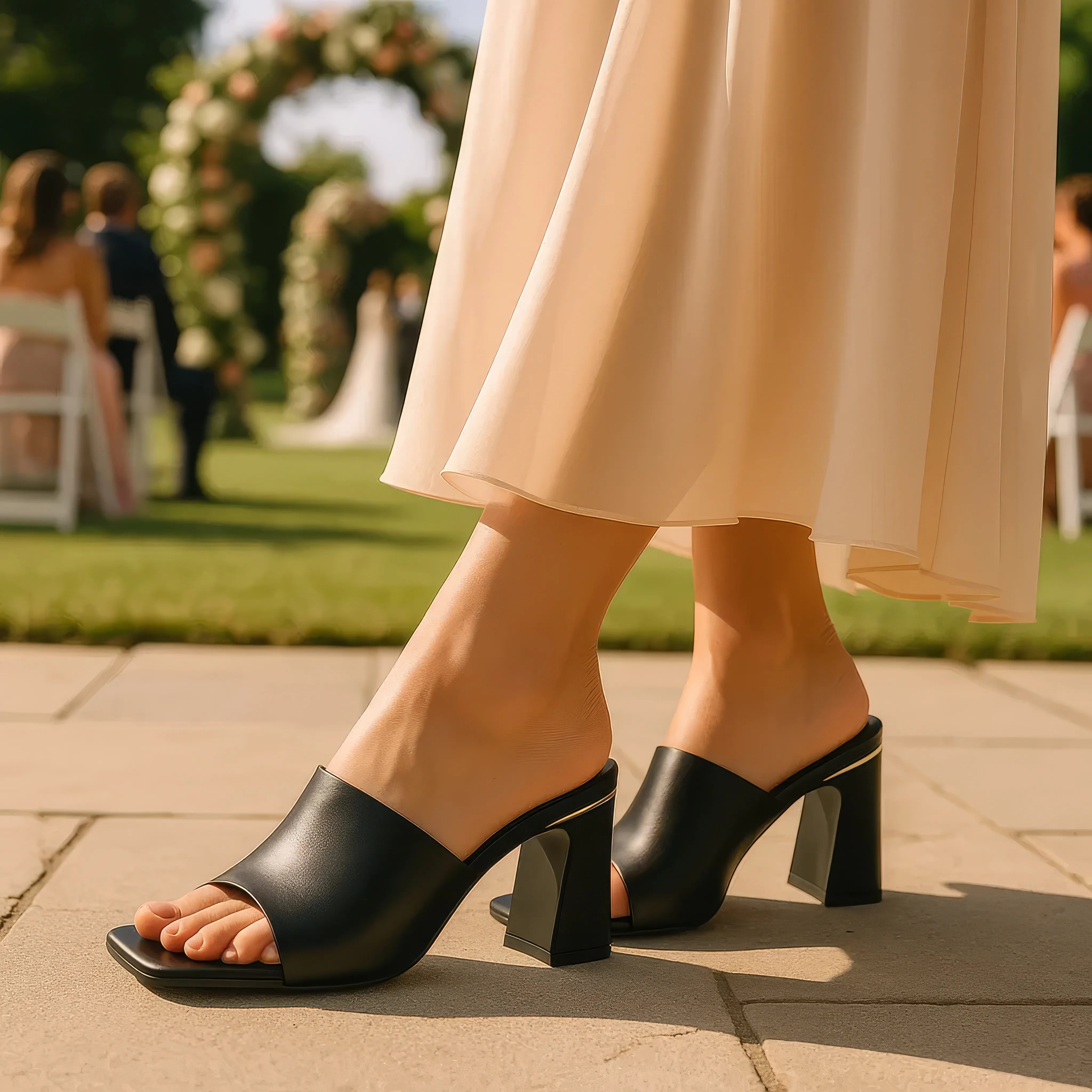 Women's Soho Silver Square Toe Heeled Sandals - Glamourous Grace