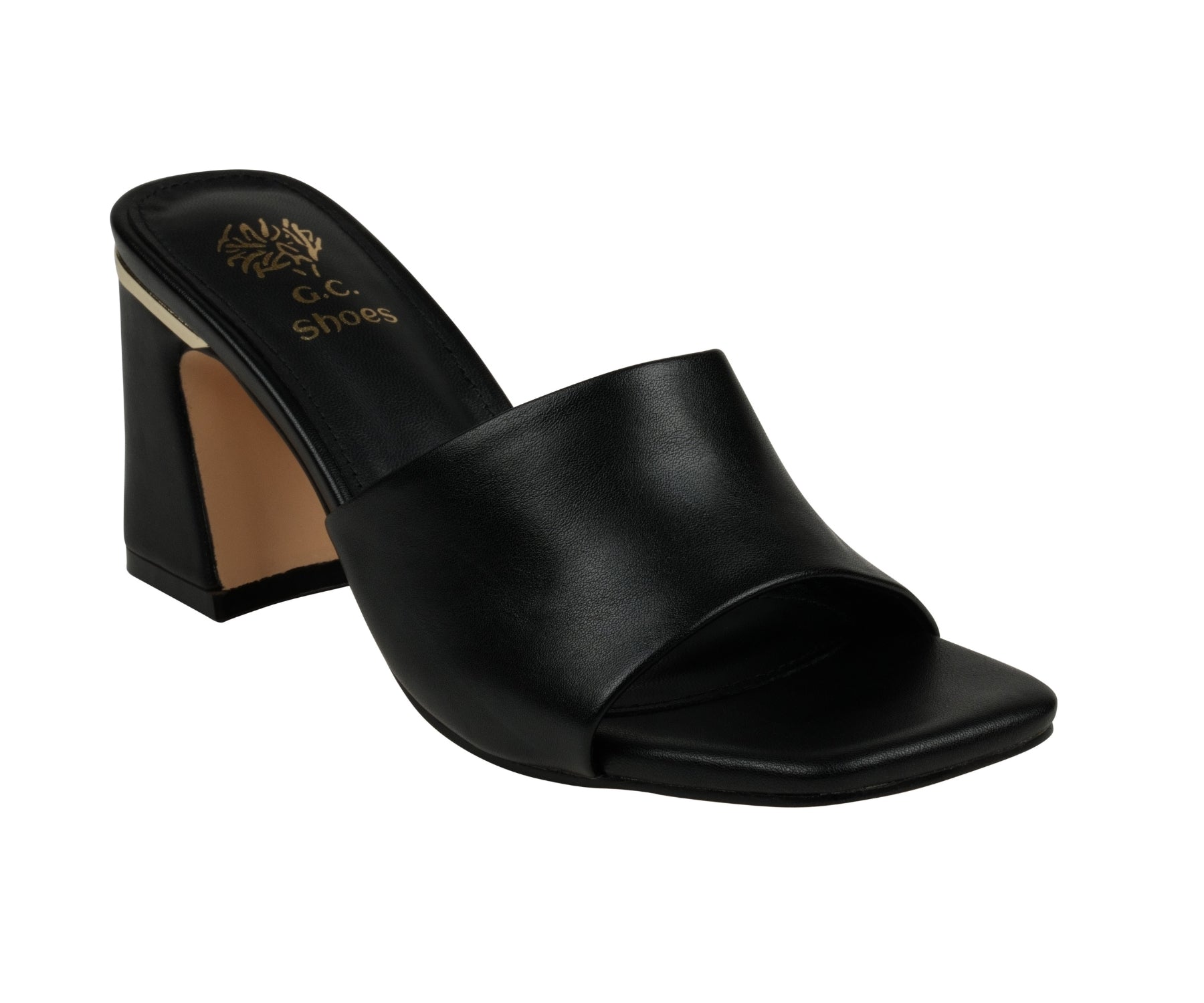 Women's Soho Black Square Toe Heeled Sandals - Glamourous Grace
