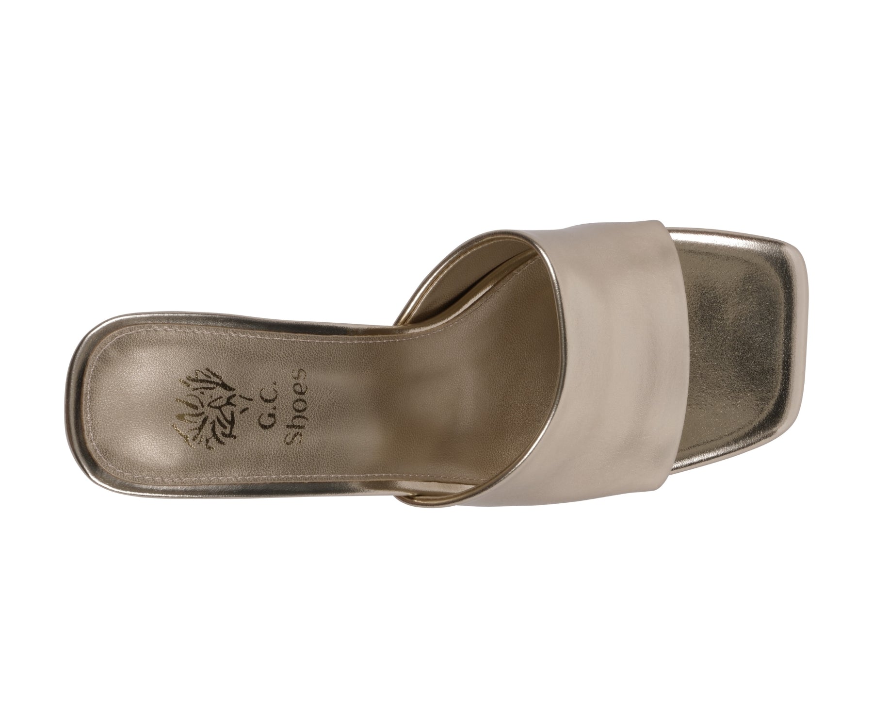 Women's Soho Gold Square Toe Heeled Sandals - Glamourous Grace