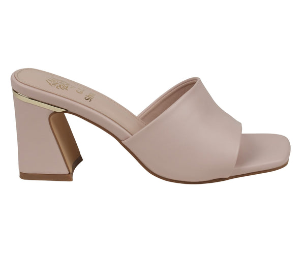 Women's Soho Nude Square Toe Heeled Sandals - Glamourous Grace