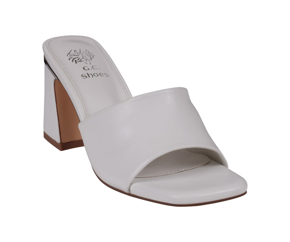 Women's Soho White Square Toe Heeled Sandals - Glamourous Grace