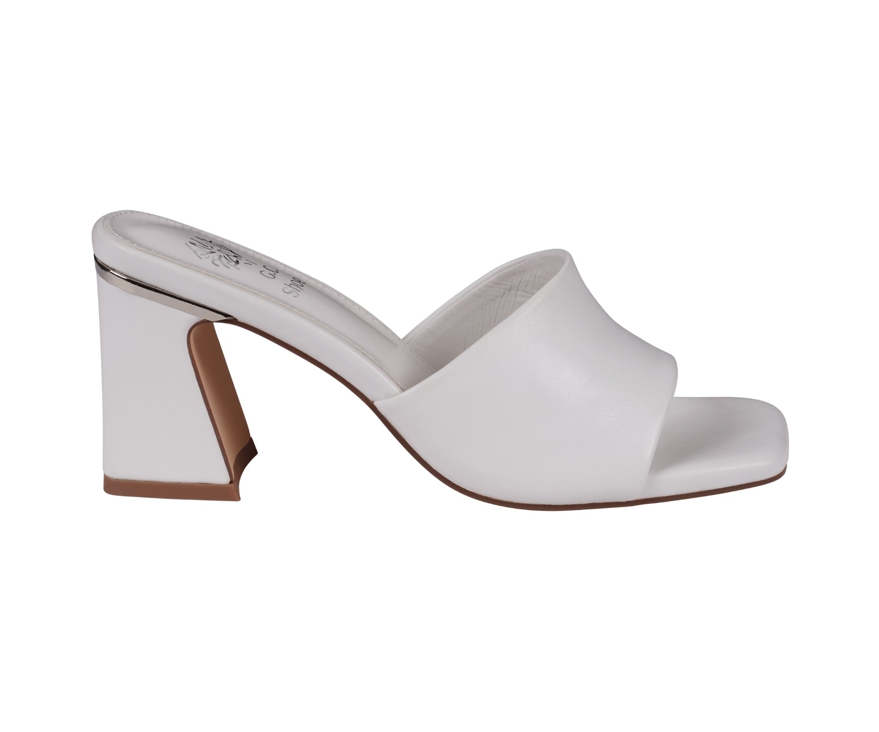 Women's Soho White Square Toe Heeled Sandals - Glamourous Grace