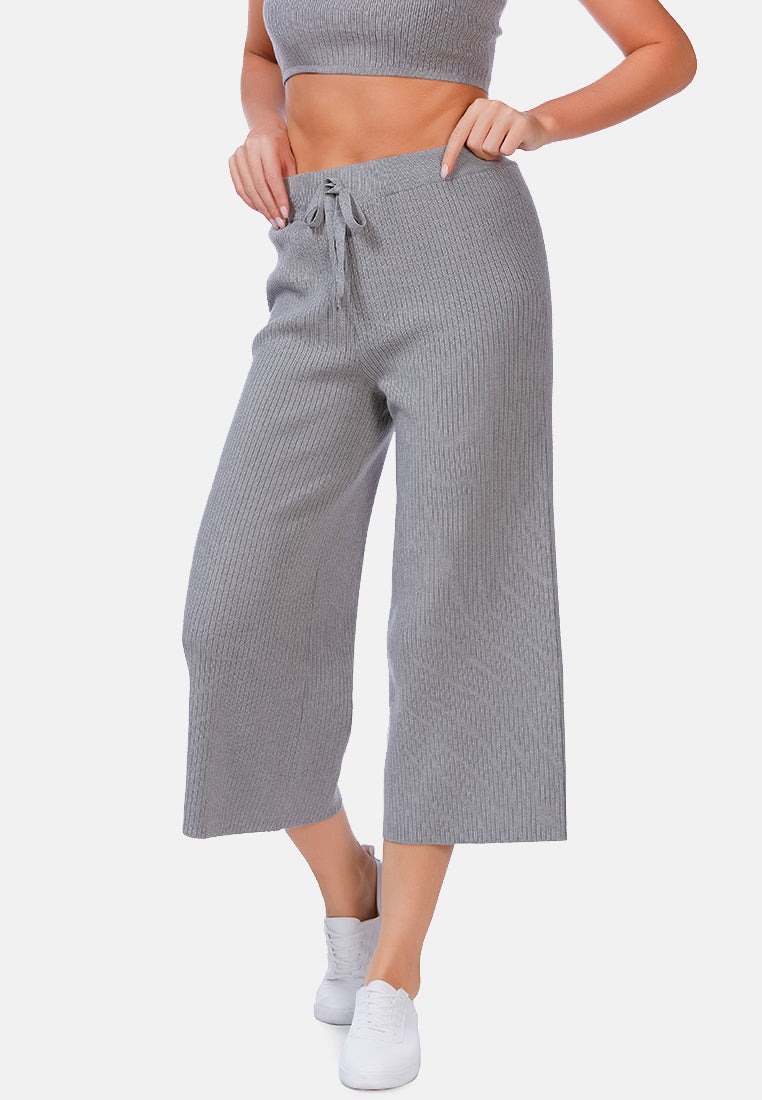 Solid Casual Drawstring Cropped Pants - Glamourous Grace