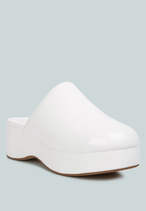Olori Solid Platform Slip On Mules - Glamourous Grace