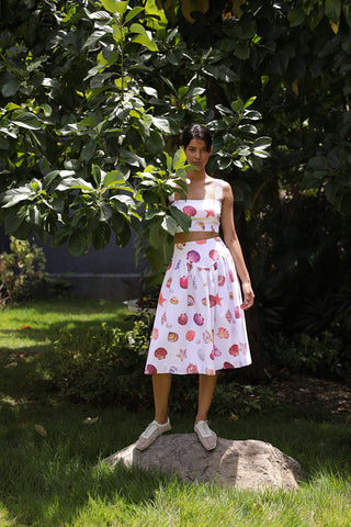 SOTAVENTO TOP IN CONCHITAS IN WHITE PRINT - Glamourous Grace