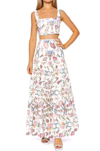 SOTAVENTO TOP IN TULIPAN WHITE PRINT - Glamourous Grace