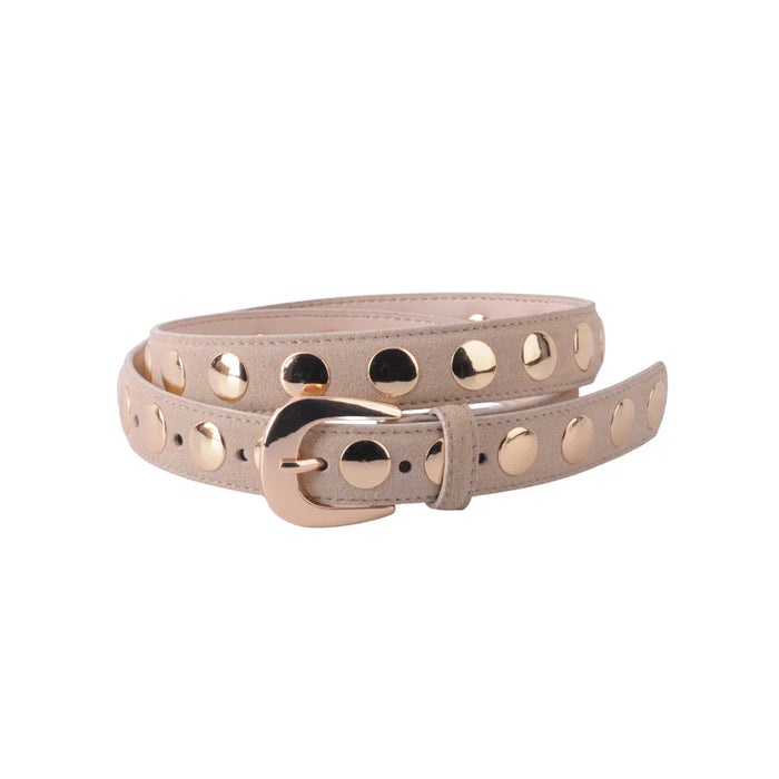 Monti Suede Beige Studded Belt