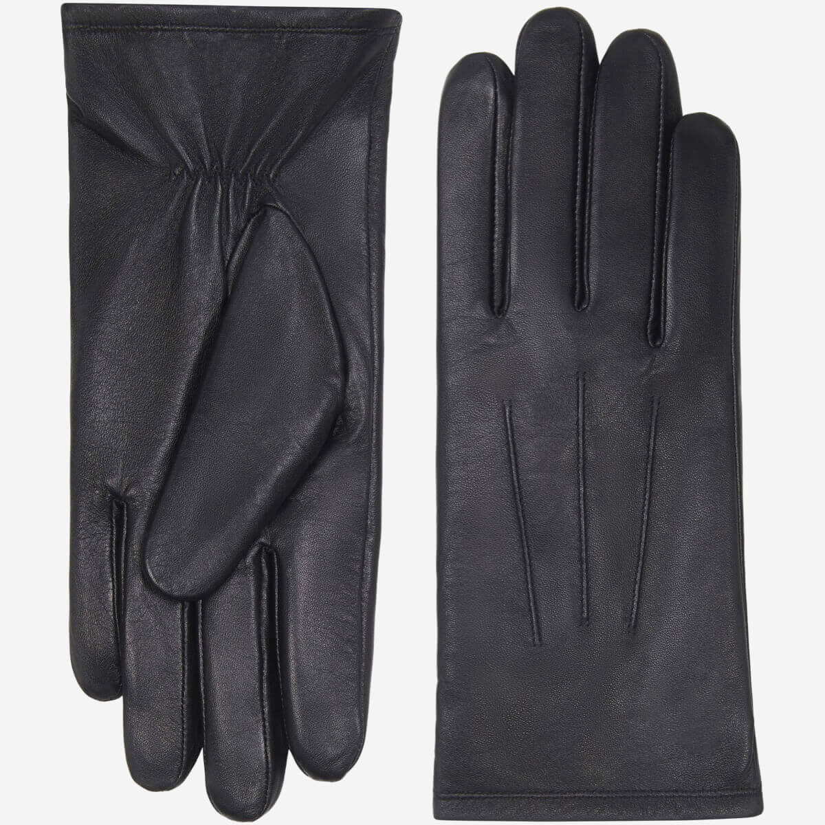 Stella (black) – Sheepskin leather gloves with ultra-warm fleece lining & touchscreen functionality - Glamourous Grace