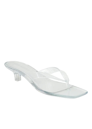 Tracie Clear Thong Strap Kitten Heels