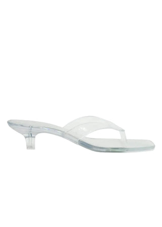 Tracie Clear Thong Strap Kitten Heels