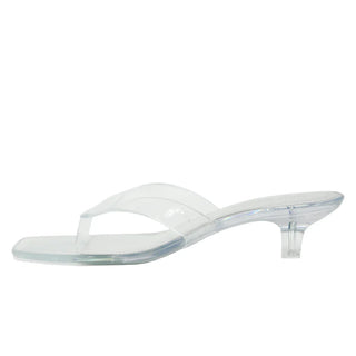 Tracie Clear Thong Strap Kitten Heels